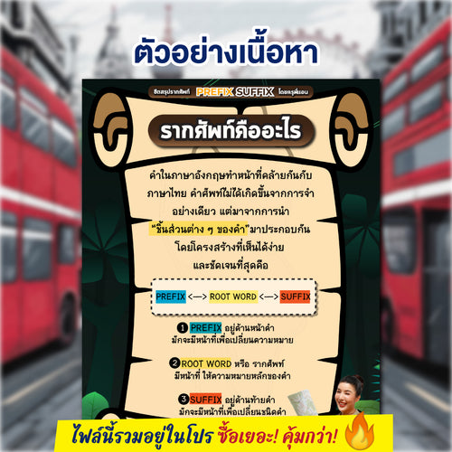 E-Book ชีตสรุปรากศัพท์ Prefix-Suffix โดยครูพี่แอน